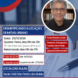 CURSO PRESENCIAL | DESMISTIFICANDO A LOCAÇÃO DE IMÓVEL URBANO